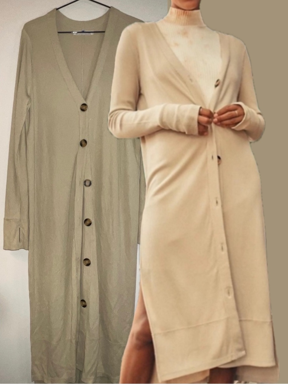 Free People Perfect Match longline cardigan long ribbed Size L